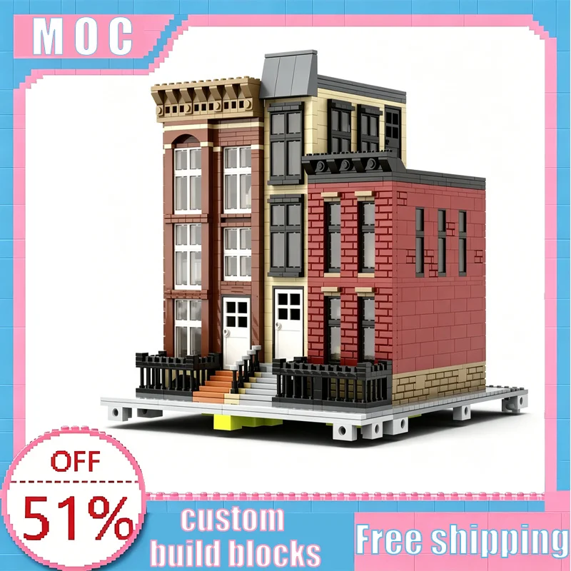 2789 Parts MOC American Townhouse Modular Building Model Custom Creative Building Blocks Educational Assembly Toy Display Gifts
2789 Parts MOC American Townhouse Modular Building Model Custom Creative Building Blocks Educational Assembly Toy Display Gifts