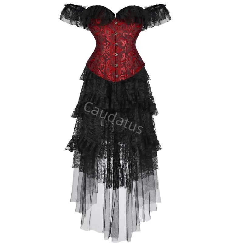 Корсетное платье больших размеров с длинной юбкой, кружевное бюстье, церемониальное платье, готический винтажный средневековый костюм на Хэллоуин, модный наряд для вечеринки, красный цвет
Корсетное платье больших размеров с длинной юбкой, кружевное бюстье, церемониальное платье, готический винтажный средневековый костюм на Хэллоуин, модный наряд для вечеринки, красный цвет