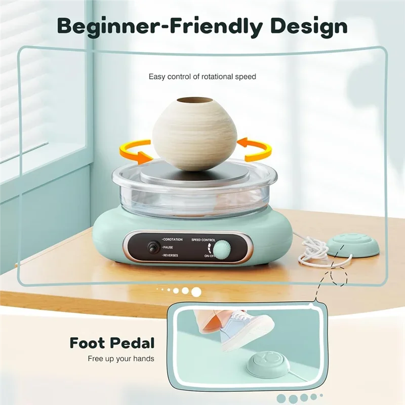 YWDZ-Mini Pottery Wheel Kit - Turntable Electric Clay Wheel With Foot Pedal, Adjustable Speed Making Machine EU Plug
YWDZ-Mini Pottery Wheel Kit - Turntable Electric Clay Wheel With Foot Pedal, Adjustable Speed Making Machine EU Plug