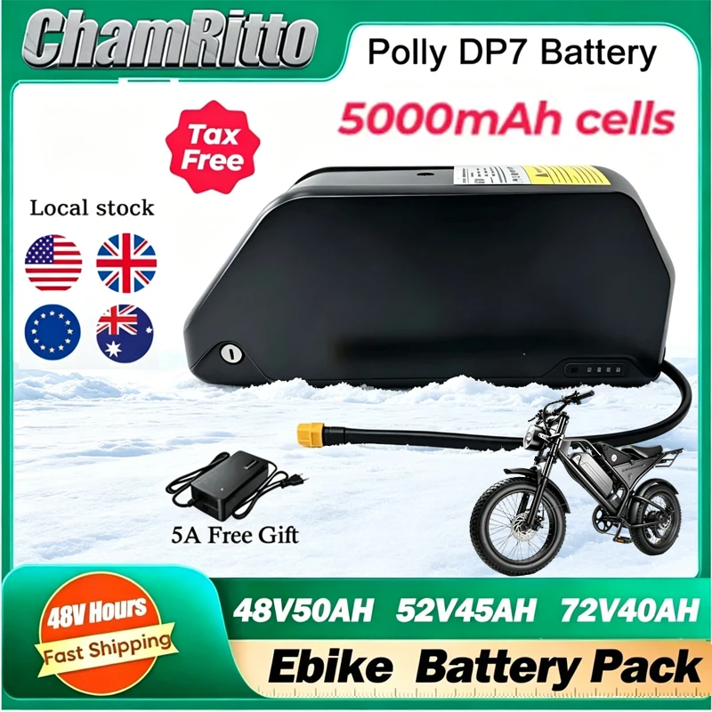 48 52 60 72v 45 50 60ah Hailong Electric Bike Down Tube Polly DP7 21700 Lithium Battery 20ah 25 30 35 40ah Bafang 2000W Battery
48 52 60 72v 45 50 60ah Hailong Electric Bike Down Tube Polly DP7 21700 Lithium Battery 20ah 25 30 35 40ah Bafang 2000W Battery