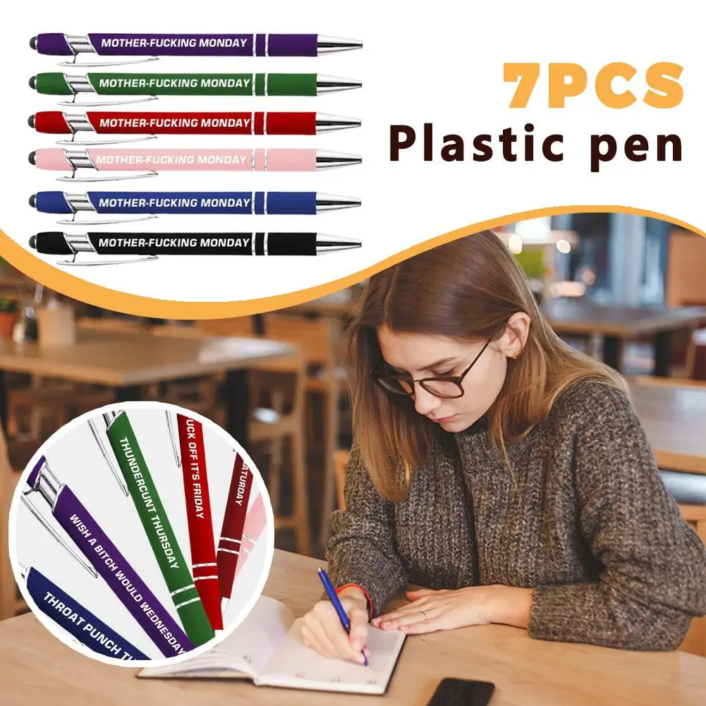 Набор шариковых ручек из металла и пластика с забавными цитатами для снятия стресса, плавное письмо, офисные и школьные принадлежности, креативный набор канцелярских товаров
Набор шариковых ручек из металла и пластика с забавными цитатами для снятия стресса, плавное письмо, офисные и школьные принадлежности, креативный набор канцелярских товаров