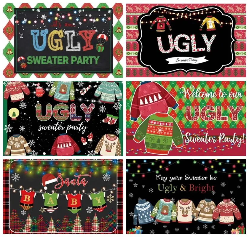 Laeacco Christmas Ugly Sweater Party Photocall Black Background Snow Light Baby Poster Portrait Customized Photography Backdrops
Laeacco Christmas Ugly Sweater Party Photocall Black Background Snow Light Baby Poster Portrait Customized Photography Backdrops