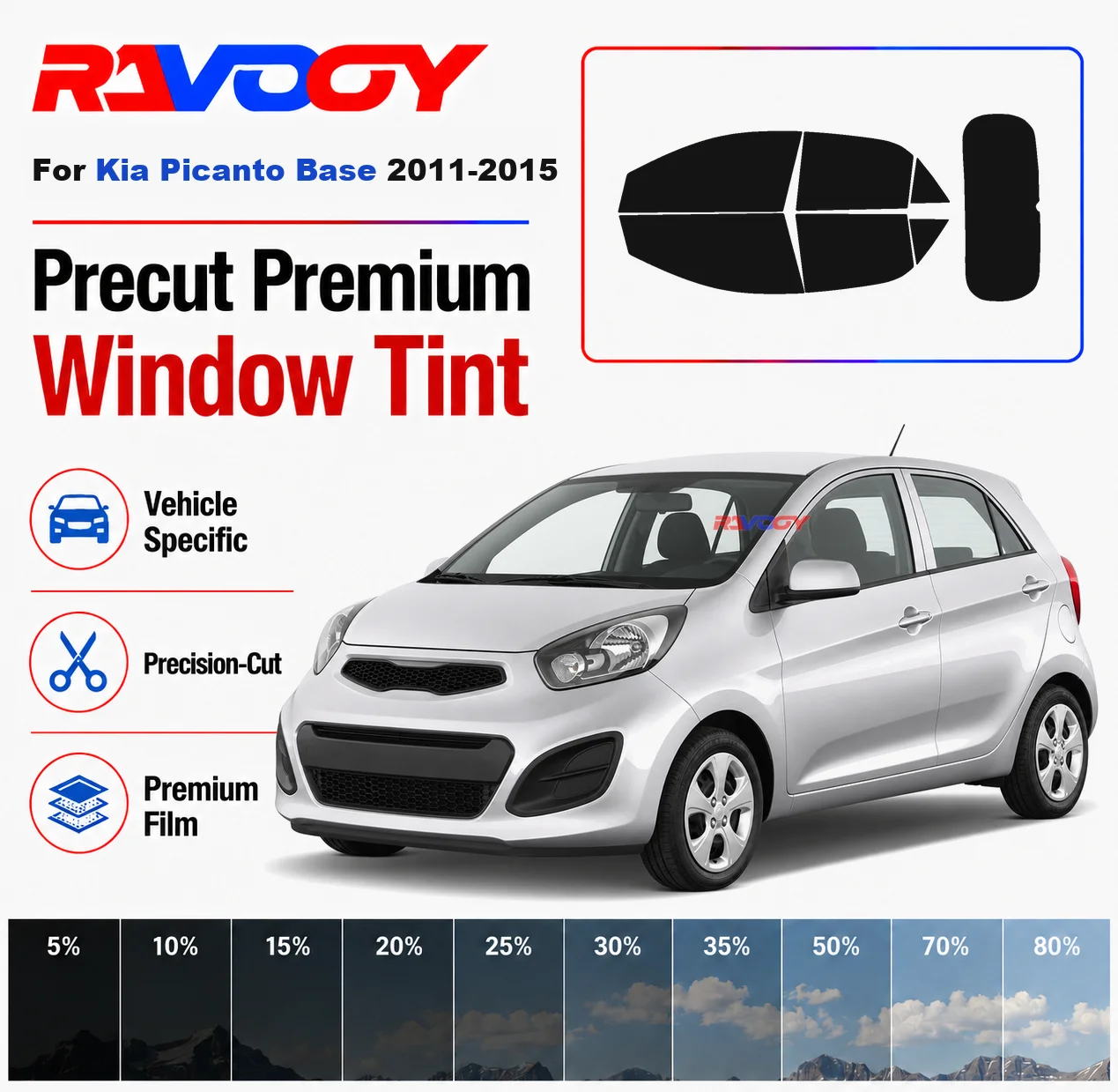 Premium Precut Window Tint Kit Front Rear Windows Rear Windshield For Kia Picanto Base 2011-2015 Complete Set Nano Ceramic Film
Premium Precut Window Tint Kit Front Rear Windows Rear Windshield For Kia Picanto Base 2011-2015 Complete Set Nano Ceramic Film