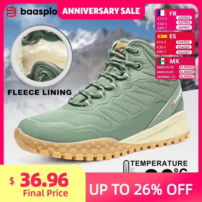 Baasploa Winter Women Sneakers New Casual Waterproof Plush Warm Snow Boots Female Outdoor Non-Slip Lace up Walking Shoes
Baasploa Winter Women Sneakers New Casual Waterproof Plush Warm Snow Boots Female Outdoor Non-Slip Lace up Walking Shoes 
