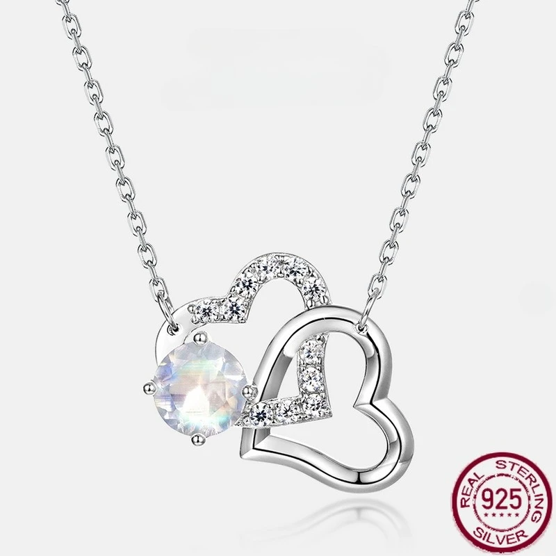 New S925 pure silver heart to heart necklace set with rainbow blue moonlight collarbone chain wedding jewelry
New S925 pure silver heart to heart necklace set with rainbow blue moonlight collarbone chain wedding jewelry