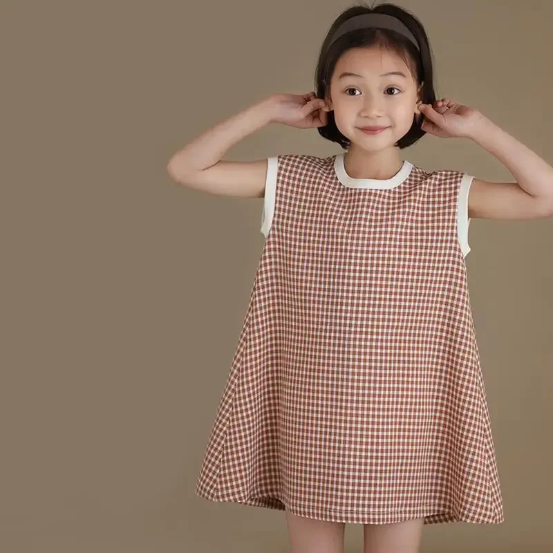 Japanese Style Casual Clothes Sleeveless Plaid Dress Kids Clothes Children Vestidos 2025 New Fashion Summer Dress Cotton
Japanese Style Casual Clothes Sleeveless Plaid Dress Kids Clothes Children Vestidos 2025 New Fashion Summer Dress Cotton