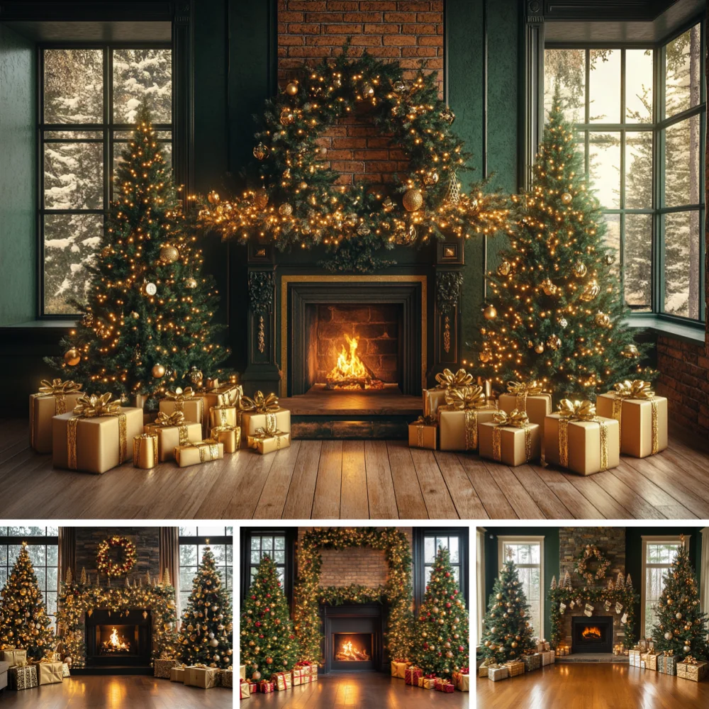 Luxury Fireplace Christmas Backdrop Golden Gift Xmas Tree Wreath Snow Window Family Portrait Studio Photo Background Cloth
Luxury Fireplace Christmas Backdrop Golden Gift Xmas Tree Wreath Snow Window Family Portrait Studio Photo Background Cloth
