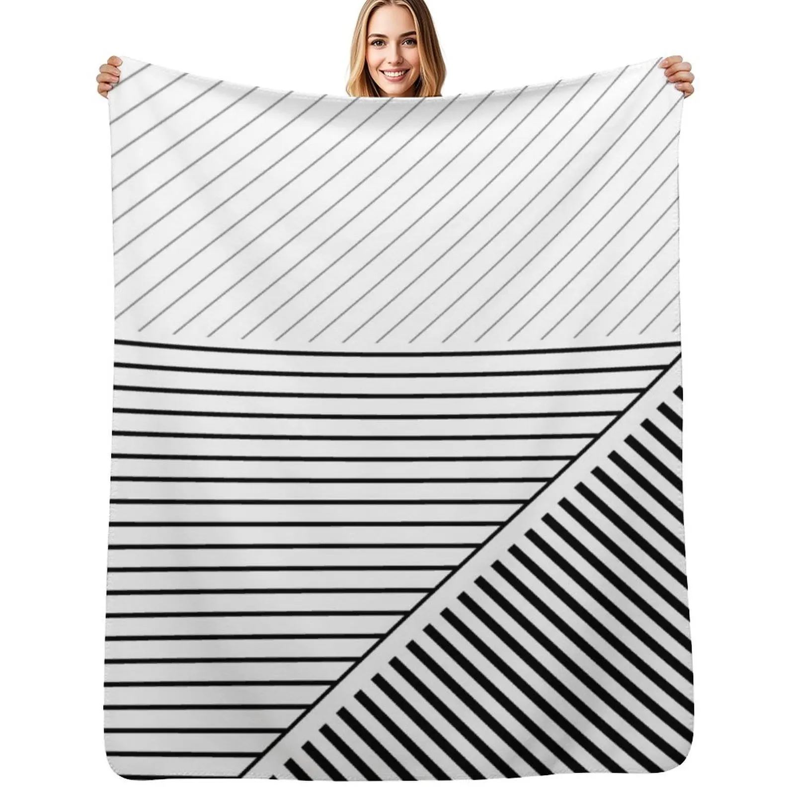Black and White Geometric Lines Throw Blanket Summer Cool Breathable Blanket for Sleeping
Black and White Geometric Lines Throw Blanket Summer Cool Breathable Blanket for Sleeping