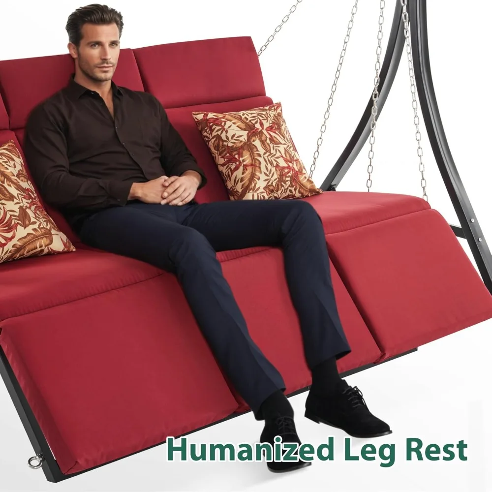 3-Seat Convertible Porch Swing, for Various Postures, Reclining Outdoor Swing Chair, with Chain Armrest, Patio Glider Chair
3-Seat Convertible Porch Swing, for Various Postures, Reclining Outdoor Swing Chair, with Chain Armrest, Patio Glider Chair