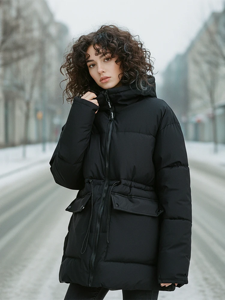 Casual Drawstring Hooded Cotton Jacket Lady Solid Stand Collar Zipper Loose Coat Women Winter Daily Commute Outerwear 2025 New
Casual Drawstring Hooded Cotton Jacket Lady Solid Stand Collar Zipper Loose Coat Women Winter Daily Commute Outerwear 2025 New