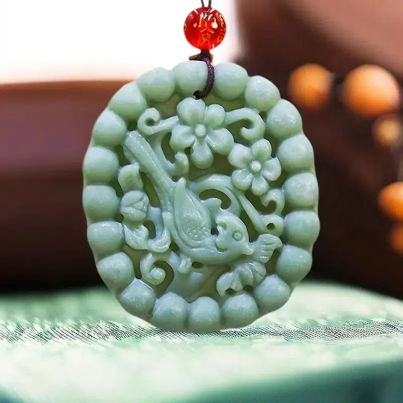 Natural Real Jade Flower Bird Pendant Necklace Carved Jewelry Talismans Chinese Gifts for Women Men Fashion Amulet Luxury Stone
Natural Real Jade Flower Bird Pendant Necklace Carved Jewelry Talismans Chinese Gifts for Women Men Fashion Amulet Luxury Stone
