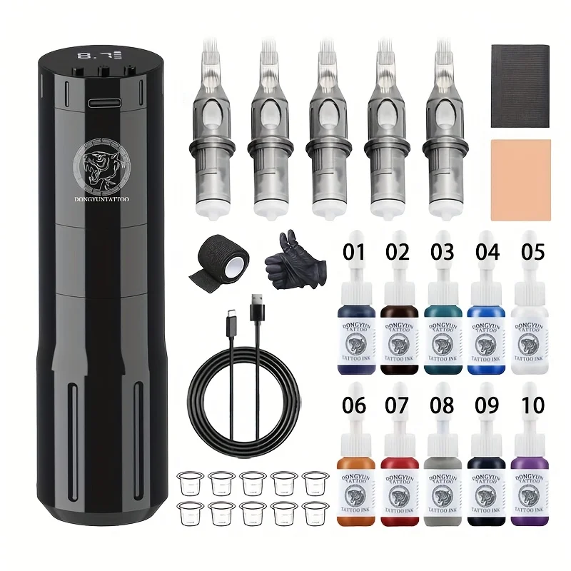 Professional Tattoo Kit with USB Rechargeable 1000mAh Lithium Battery Odorless Multicolor Ink Best Choice for Tattoo Artists
Professional Tattoo Kit with USB Rechargeable 1000mAh Lithium Battery Odorless Multicolor Ink Best Choice for Tattoo Artists