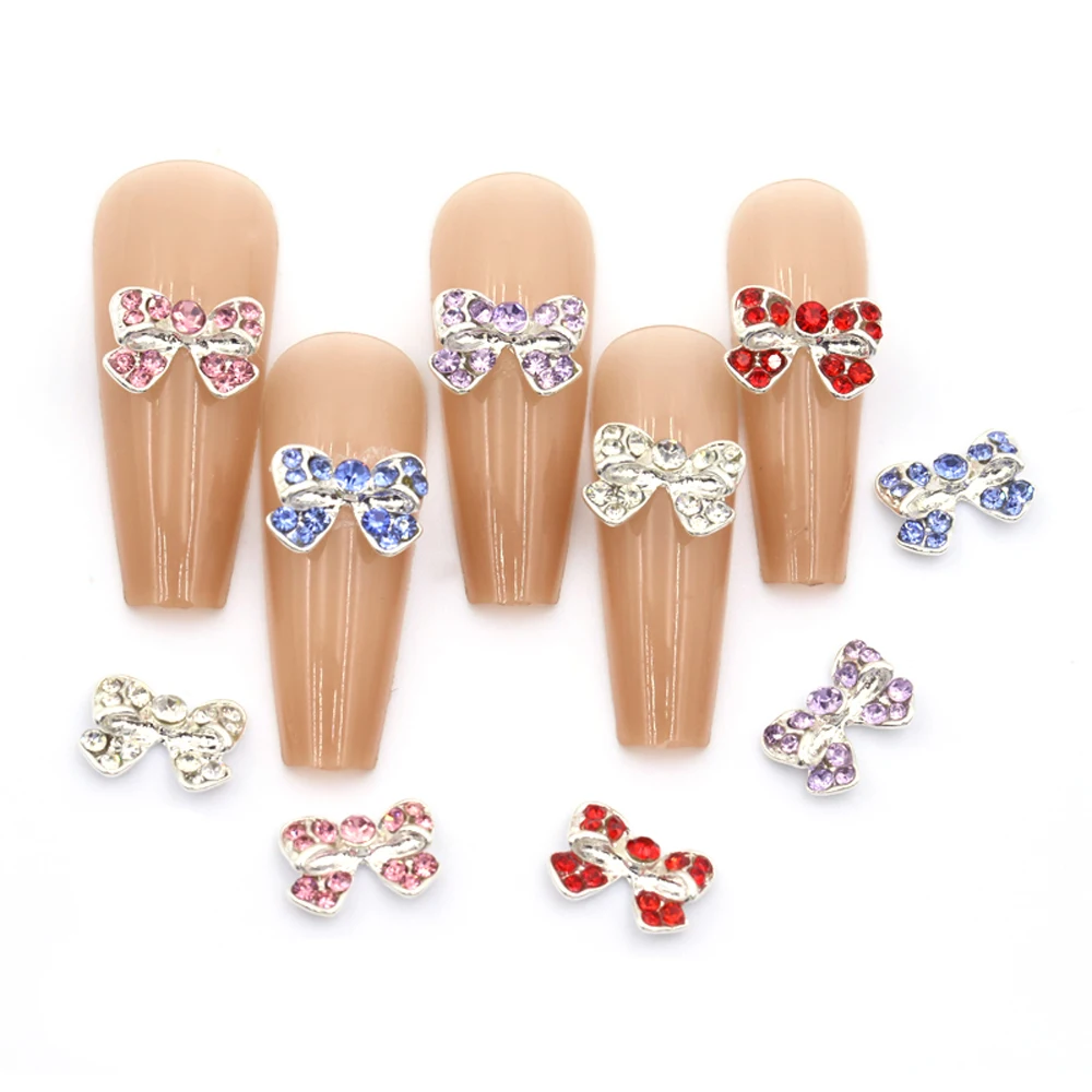 10Pcs Colored Ribbon Bow Nail Charm Parts 3D Metal Design Shiny Diamond Nail Art Decoration Kawaii DIY Manicure Accessories
10Pcs Colored Ribbon Bow Nail Charm Parts 3D Metal Design Shiny Diamond Nail Art Decoration Kawaii DIY Manicure Accessories