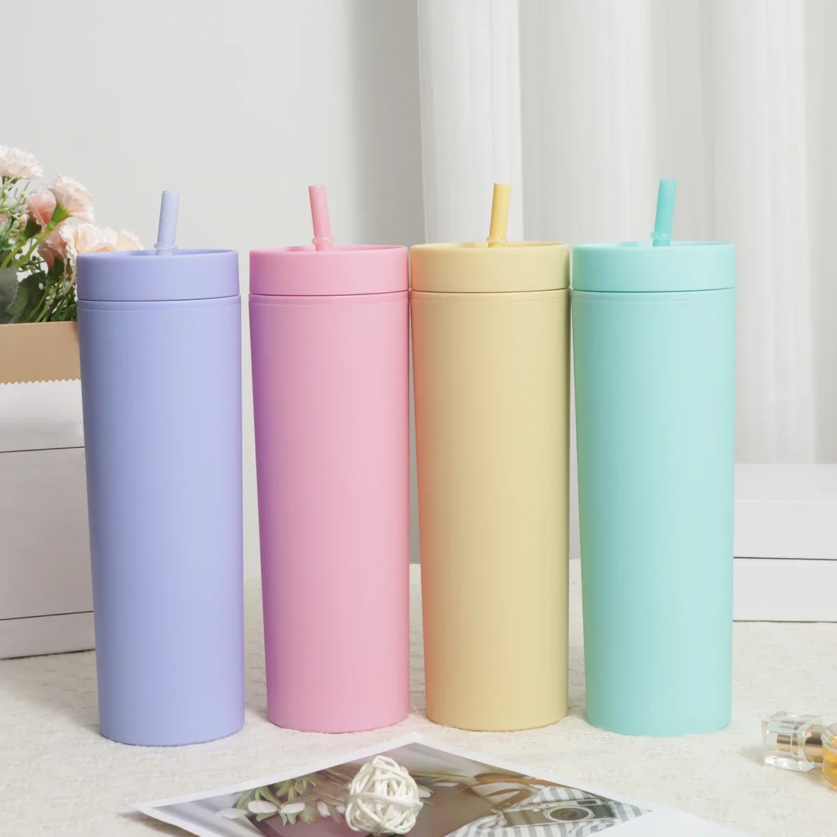 Plastic Straw Cup Double-Layer Water Bottles Coffee Cup Reusable Hard Plastic Tumbler with Lid Drinkware Gift
Plastic Straw Cup Double-Layer Water Bottles Coffee Cup Reusable Hard Plastic Tumbler with Lid Drinkware Gift