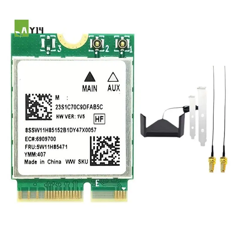AY14 -RTL8922AE Wifi7 Card+Rotating Antenna 2.4G/5G/6G 6338Mbps Bluetooth5.4 M.2 NGFF Wireless Wifi Adapter Card For Win10/11
AY14 -RTL8922AE Wifi7 Card+Rotating Antenna 2.4G/5G/6G 6338Mbps Bluetooth5.4 M.2 NGFF Wireless Wifi Adapter Card For Win10/11