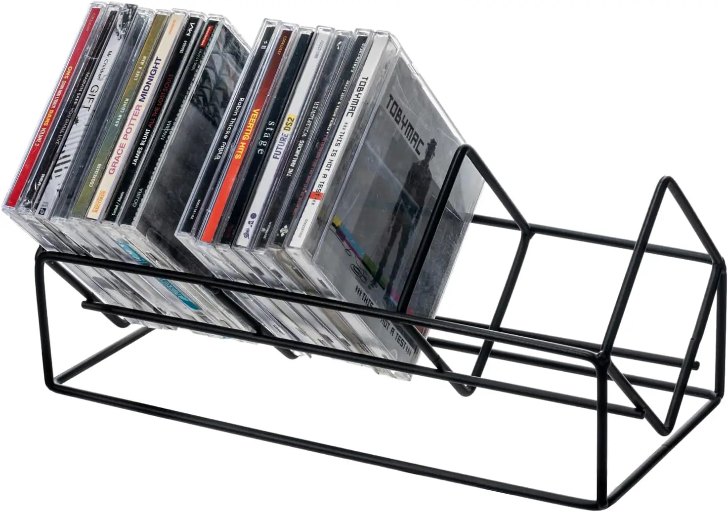 3 Slot Modern Matte Black Metal Wire CD Storage Stand, Tabletop Compact Disc Holder Shelf, Video Game DVD Media Organizer
3 Slot Modern Matte Black Metal Wire CD Storage Stand, Tabletop Compact Disc Holder Shelf, Video Game DVD Media Organizer