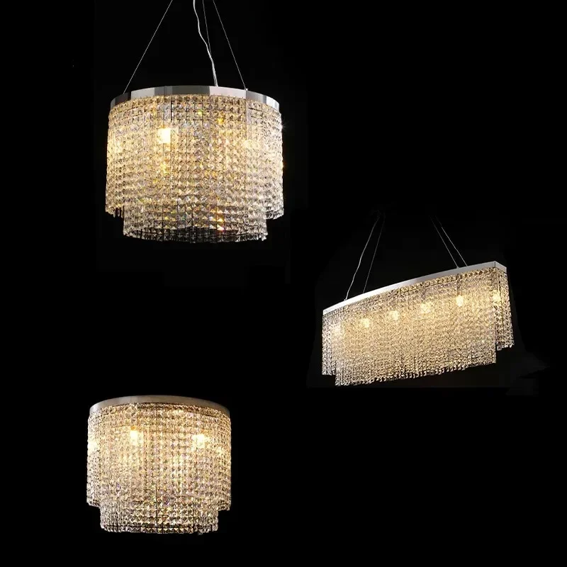 NEW Modern Crystal LED Chandeliers Lighting Luxury Rectangular K9 Hanging F Pendant Lamp Personality Dining Designer Suspension
NEW Modern Crystal LED Chandeliers Lighting Luxury Rectangular K9 Hanging F Pendant Lamp Personality Dining Designer Suspension