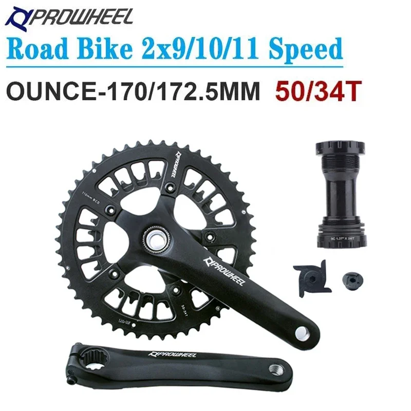 Prowheel Road Bike Crankset 2x9/10/11 Speed 34T/50T Chainring Crank 170mm 172.5mm With BB68 Bottom Bracket Road Bicycle Parts
Prowheel Road Bike Crankset 2x9/10/11 Speed 34T/50T Chainring Crank 170mm 172.5mm With BB68 Bottom Bracket Road Bicycle Parts