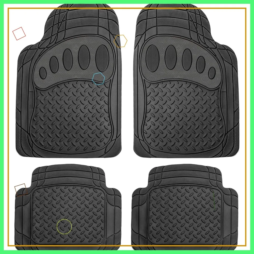 Universal Fit Car Floor Mats Trimmable All Weather Heavy Duty Rubber for Most Vehicles Full Set Black
Universal Fit Car Floor Mats Trimmable All Weather Heavy Duty Rubber for Most Vehicles Full Set Black