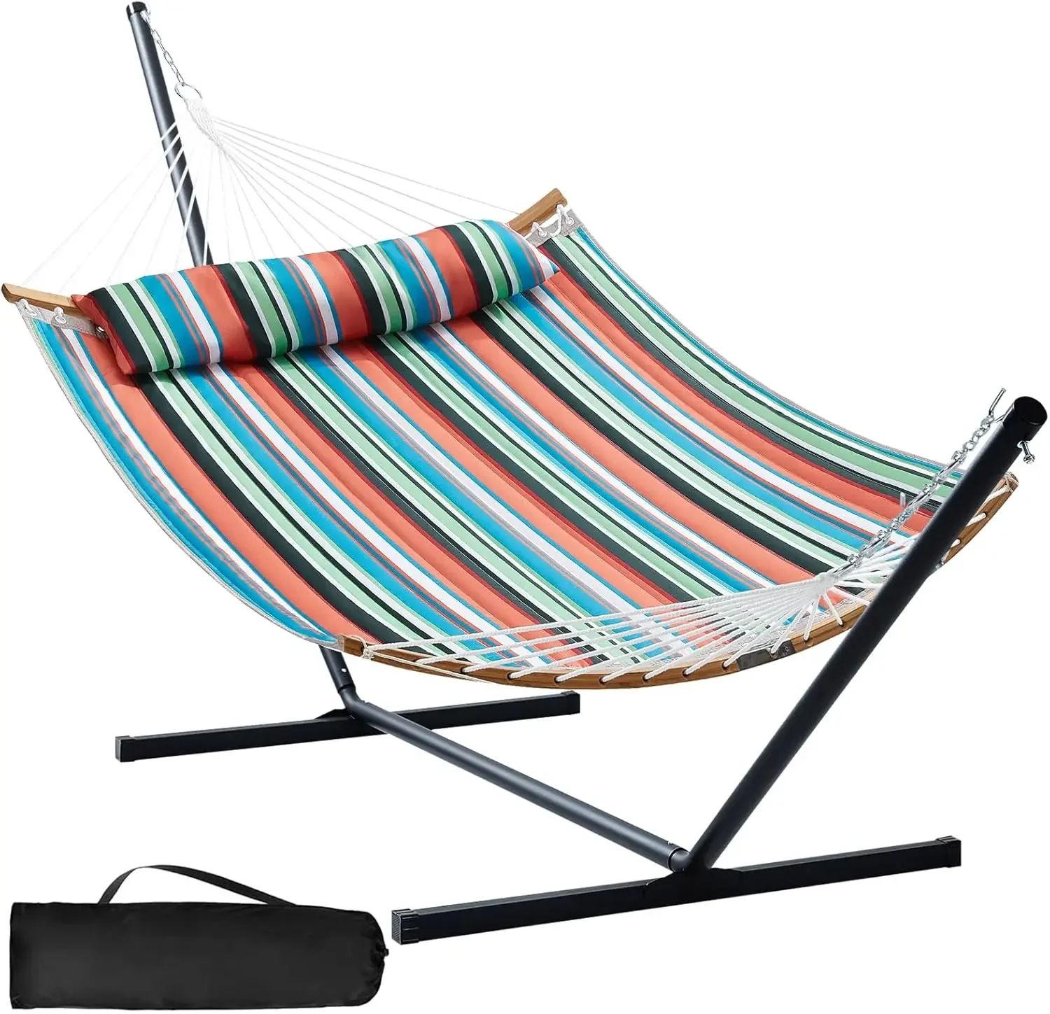 Touchat Double Hammock with Stand Heavy Duty, 480 LB Capacity Two Person Portable Hammock with Pillow
Touchat Double Hammock with Stand Heavy Duty, 480 LB Capacity Two Person Portable Hammock with Pillow