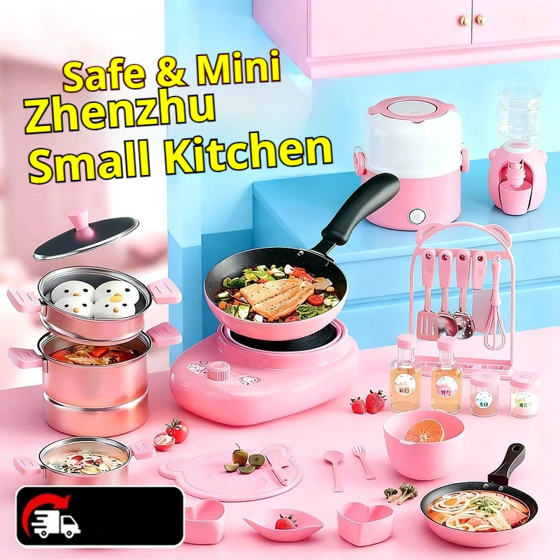 Generic Mini Real Cooking Cookware Set Full Stainless Steel Pink Heat Resistant Handle Non Stick Pan Portable For Indoor Cooking
Generic Mini Real Cooking Cookware Set Full Stainless Steel Pink Heat Resistant Handle Non Stick Pan Portable For Indoor Cooking
