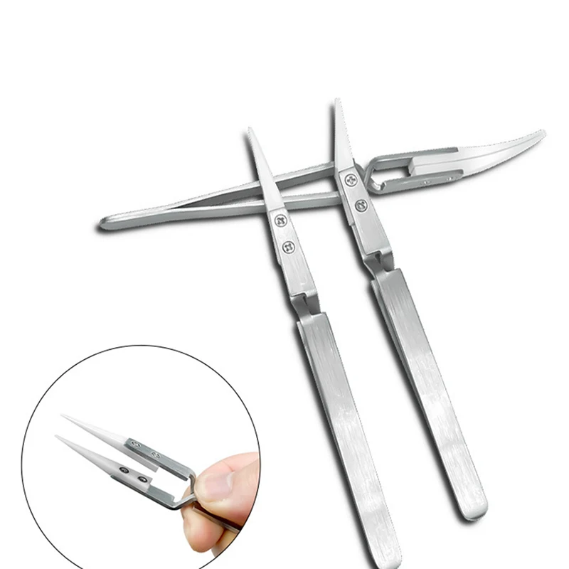 Interchangeable Head Anti-static Stainless Steel Ceramic Tweezers Heat-resistant Anti-magnetic Bending Straight Industrial Clips
Interchangeable Head Anti-static Stainless Steel Ceramic Tweezers Heat-resistant Anti-magnetic Bending Straight Industrial Clips