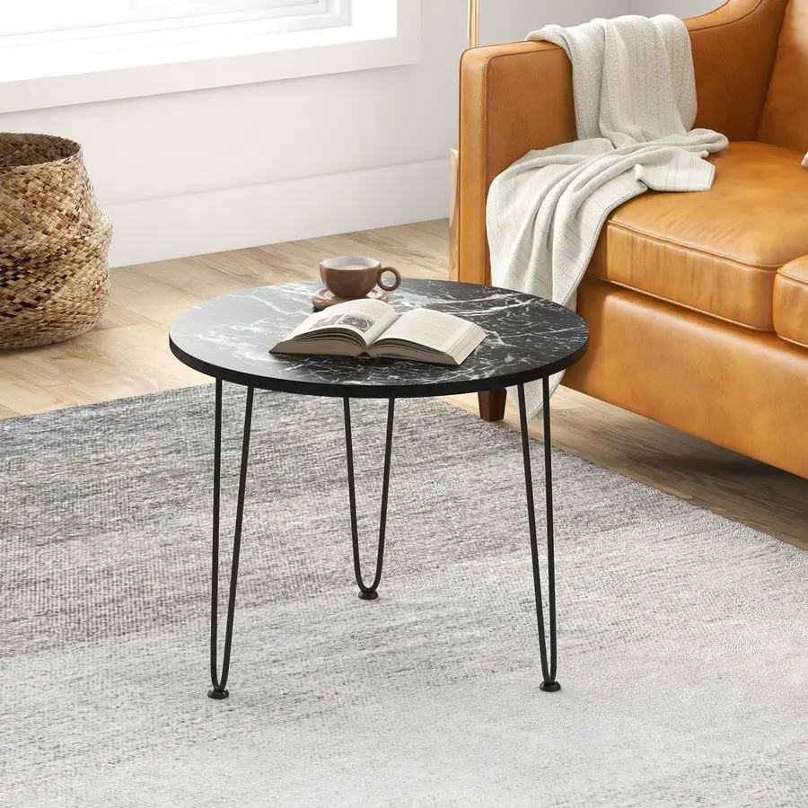 Round Coffee Table, Faux Marble Center Table with Metal Legs, Sofa Accent Side Table, Modren Coffee Tables for Living Room, Bed
Round Coffee Table, Faux Marble Center Table with Metal Legs, Sofa Accent Side Table, Modren Coffee Tables for Living Room, Bed