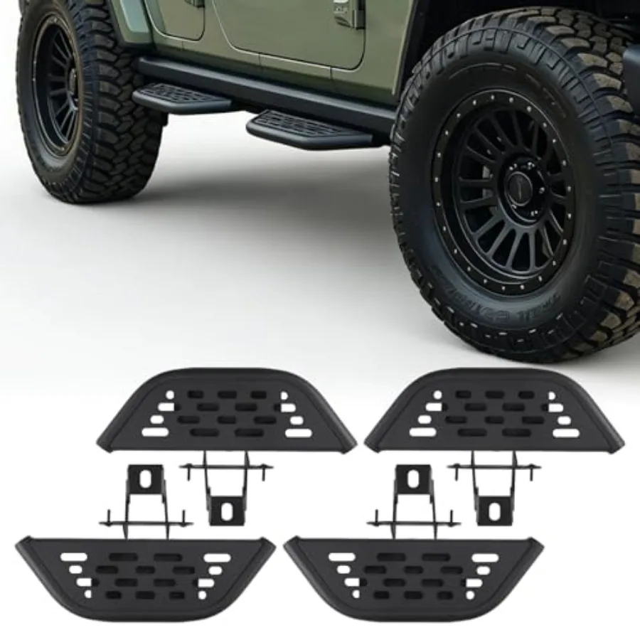 Side Steps for Jeep Wrangler JL 4 Doors 2018-2026, Running Boards NOT for Rock Rails, Aluminum, Black, Heavy-Duty Mounting
Side Steps for Jeep Wrangler JL 4 Doors 2018-2026, Running Boards NOT for Rock Rails, Aluminum, Black, Heavy-Duty Mounting