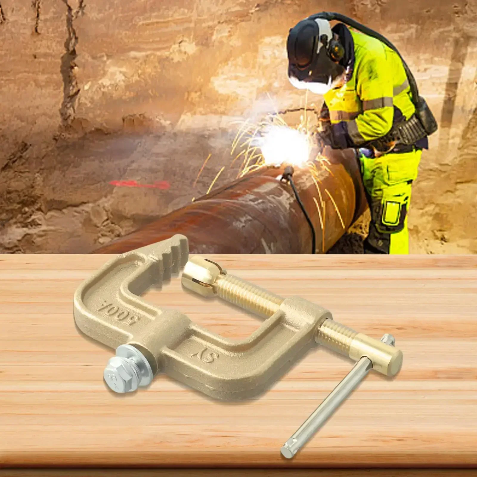 Soldering Tools Ground Clamp 500A Accessories All-copper Argon Arc Earth Wire Clip Golden For High Current Welding
Soldering Tools Ground Clamp 500A Accessories All-copper Argon Arc Earth Wire Clip Golden For High Current Welding