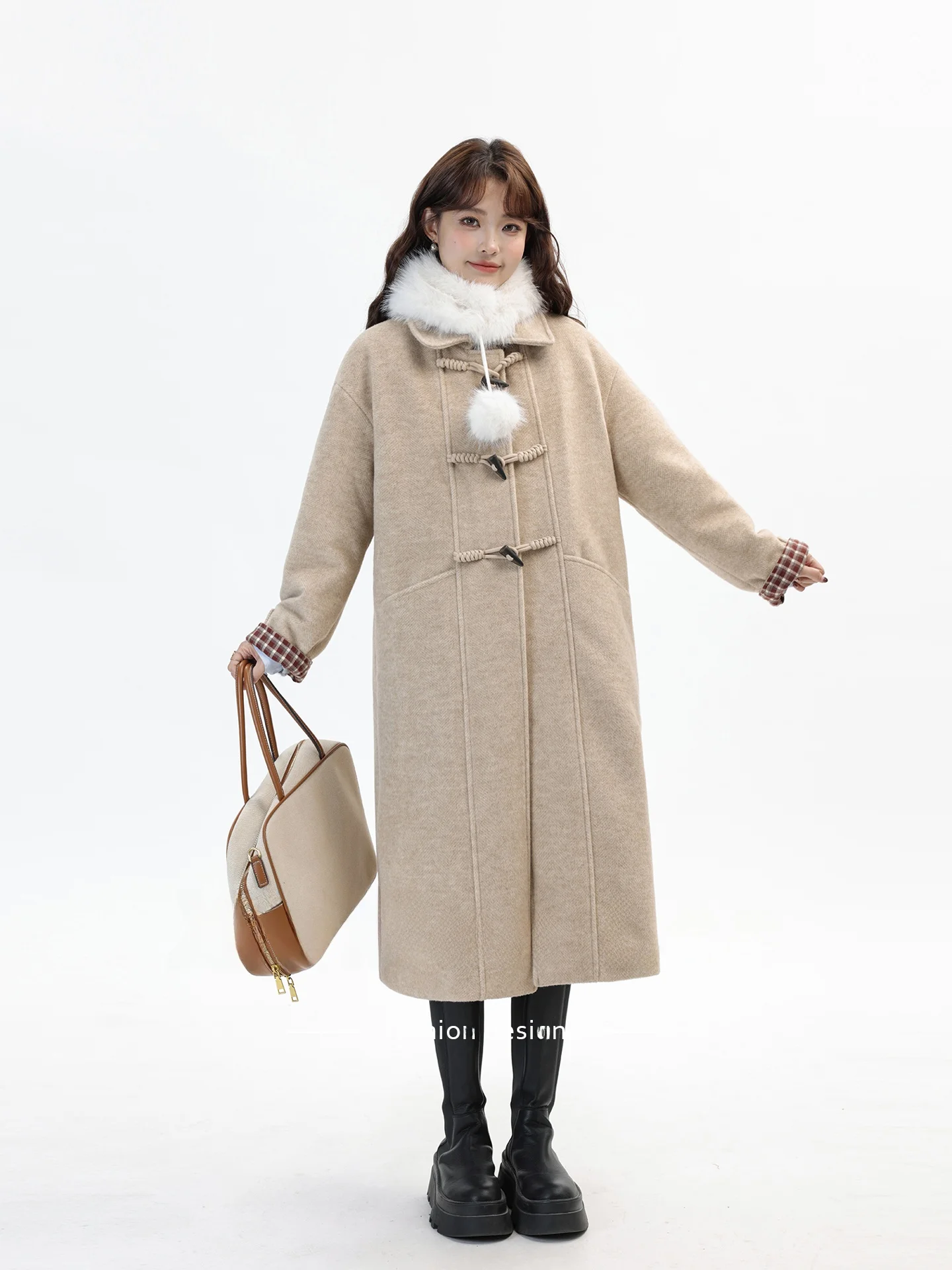 Korean Sle Fce Lined Long Straight Cut Woolen Coat Button up Slimming Outerwear Winter New Arrival Women's Faion
Korean Sle Fce Lined Long Straight Cut Woolen Coat Button up Slimming Outerwear Winter New Arrival Women's Faion