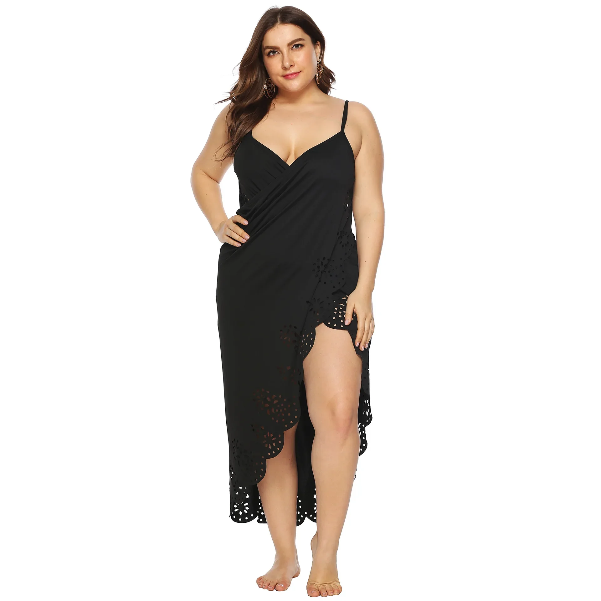 Plus Size Women Sling Beach Dress Black Fashion Summer Dress Bikini Cover Ups Beach Wear Oversized Cover Ups
Plus Size Women Sling Beach Dress Black Fashion Summer Dress Bikini Cover Ups Beach Wear Oversized Cover Ups