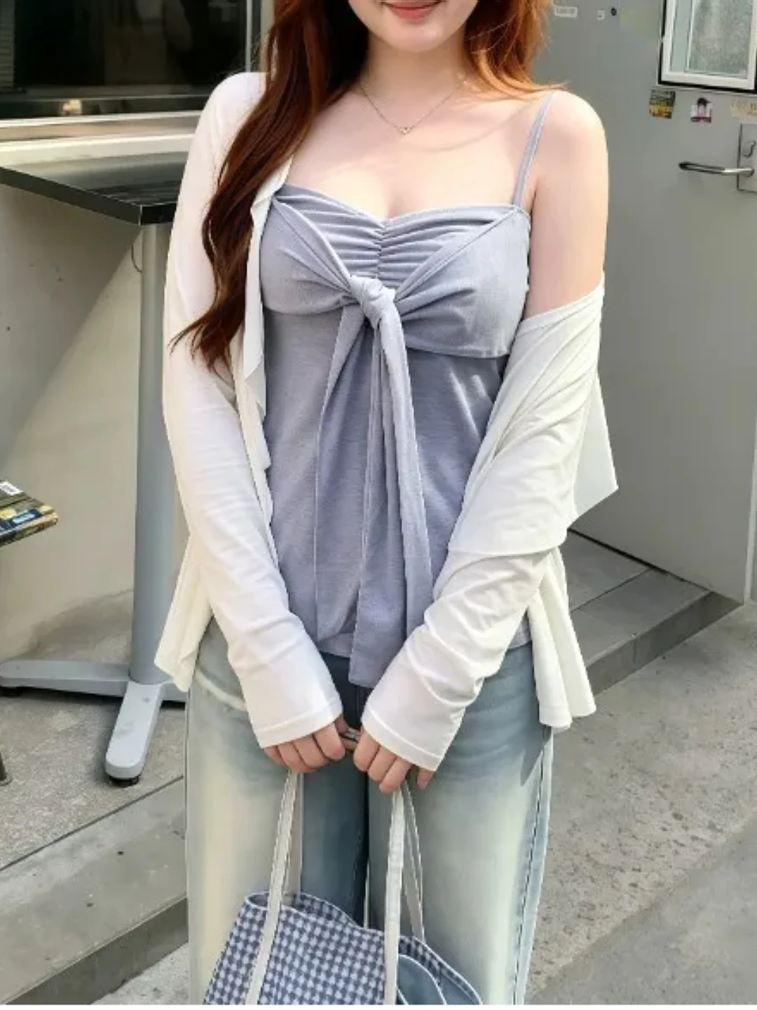 plus Size Knot Thin Cardigan Two-Piece Set Summer New Pure Desire Style Casual Comfortable Long Sleeve Loose Fit
plus Size Knot Thin Cardigan Two-Piece Set Summer New Pure Desire Style Casual Comfortable Long Sleeve Loose Fit