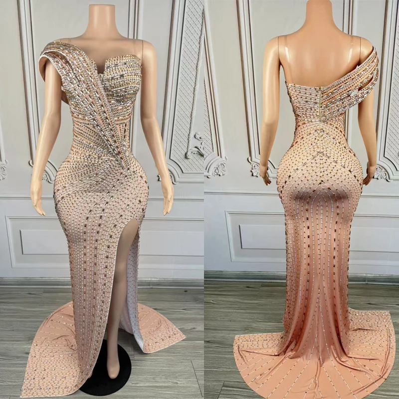 High-End Full Rhinestones Evening Gown Women Celebrate Party Tailed Dresses Stage Catwalk Outfit Adults Jazz Costume XS9588 
High-End Full Rhinestones Evening Gown Women Celebrate Party Tailed Dresses Stage Catwalk Outfit Adults Jazz Costume XS9588