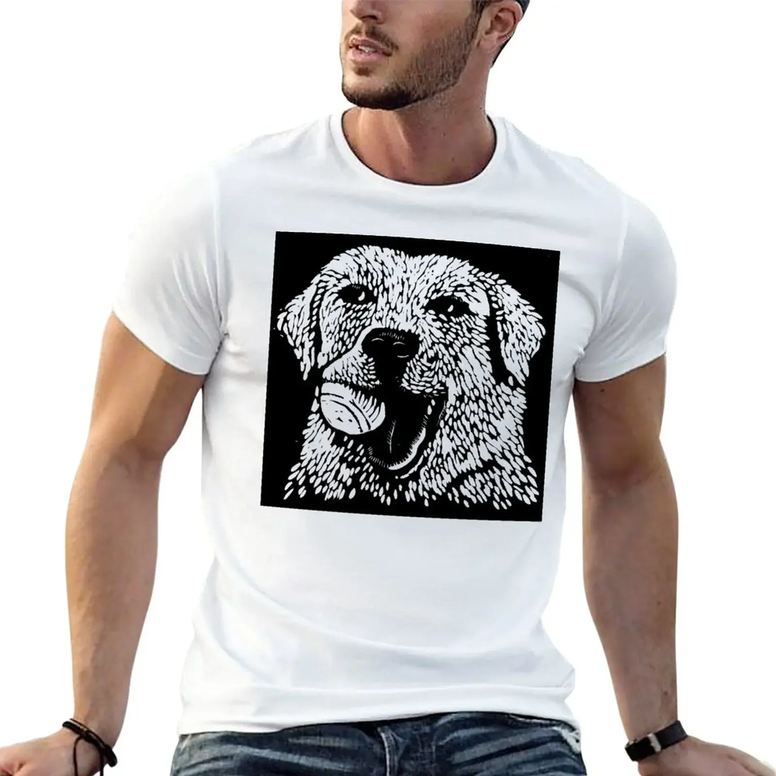 New yellow lab dog with tennis ball, block print T-Shirt plain street wear Short sleeve tee mens t shirt graphic
New yellow lab dog with tennis ball, block print T-Shirt plain street wear Short sleeve tee mens t shirt graphic