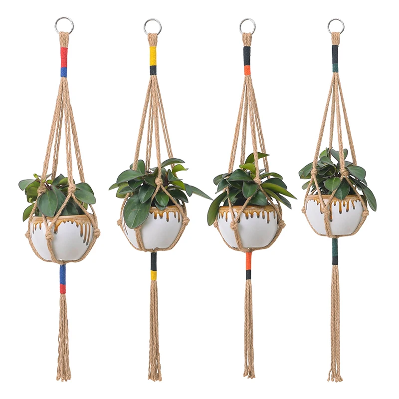 4 Colors High-quality Hand-woven Flower Pot Hanging Net Flowerpot Knotted Cotton Rope Plant Hanger Basket For Home Wall Decor
4 Colors High-quality Hand-woven Flower Pot Hanging Net Flowerpot Knotted Cotton Rope Plant Hanger Basket For Home Wall Decor