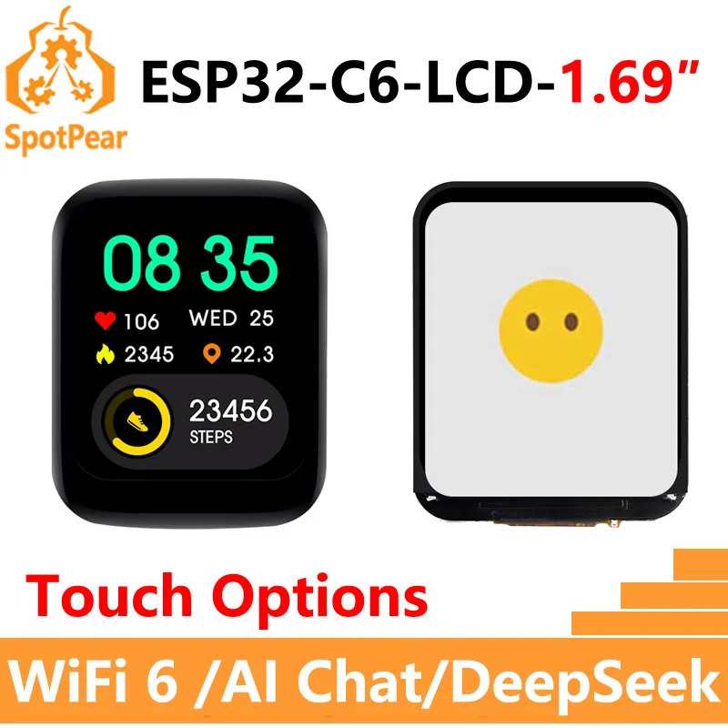Waveshare ESP32-C6 1.69inch Touch LCD Option DeepSeek AI Voice Chat 1.69 inch Display 240x280 TouchScreen Wi-Fi 6 Bluetooth 5
Waveshare ESP32-C6 1.69inch Touch LCD Option DeepSeek AI Voice Chat 1.69 inch Display 240x280 TouchScreen Wi-Fi 6 Bluetooth 5