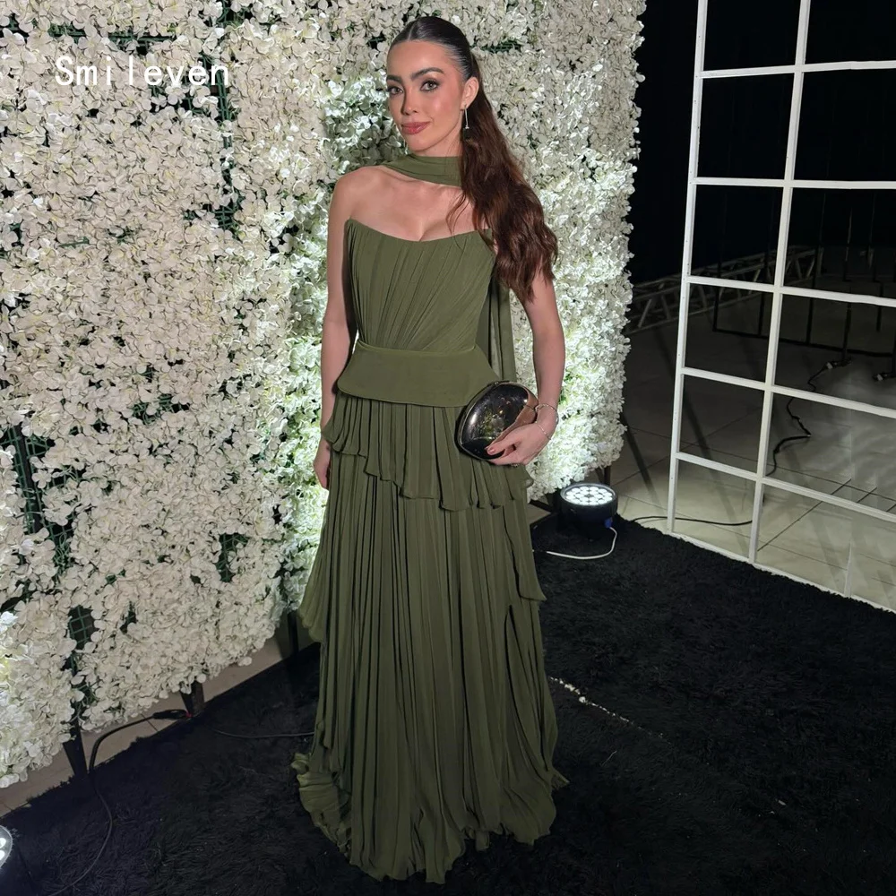 Smileven Luxury Green A Line Prom Dress Boat Neck Party Gowns Pleat Sleeveless Formal Occassion Dress Customized 2026
Smileven Luxury Green A Line Prom Dress Boat Neck Party Gowns Pleat Sleeveless Formal Occassion Dress Customized 2026