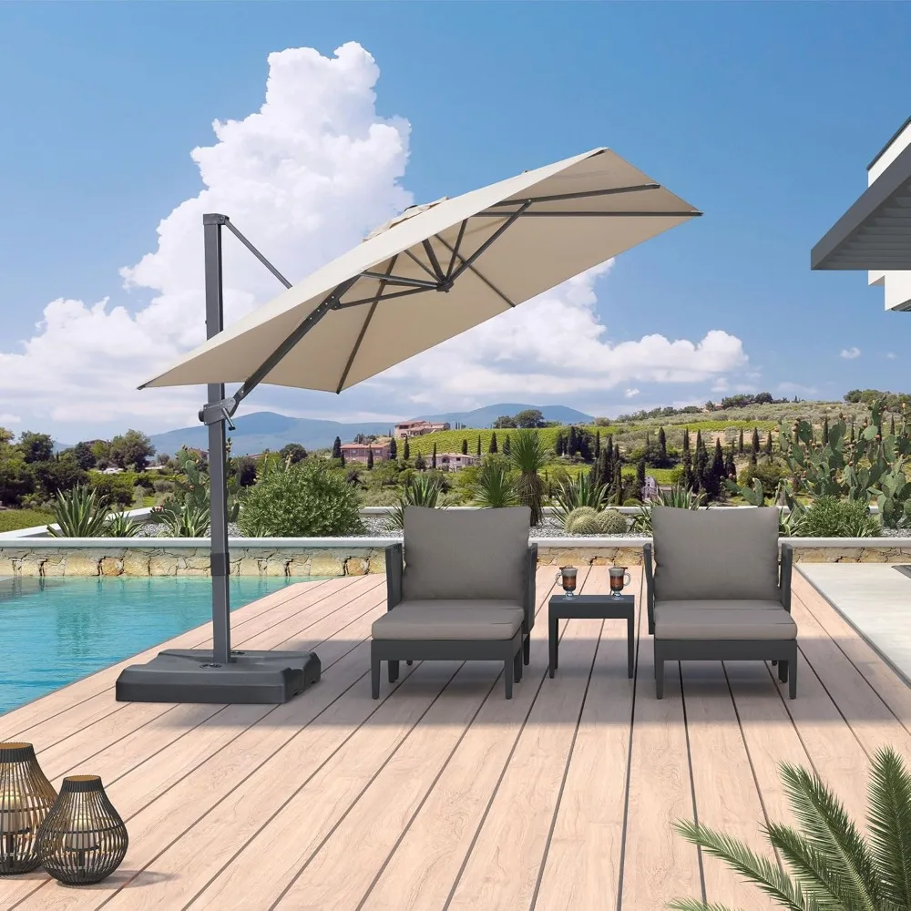 8' × 8' Patio Cantilever Umbrella Outdoor Square Adjustable Offset Umbrellas with 360-degree Rotation and 8 Heavy Duty Metal Ri
8' × 8' Patio Cantilever Umbrella Outdoor Square Adjustable Offset Umbrellas with 360-degree Rotation and 8 Heavy Duty Metal Ri