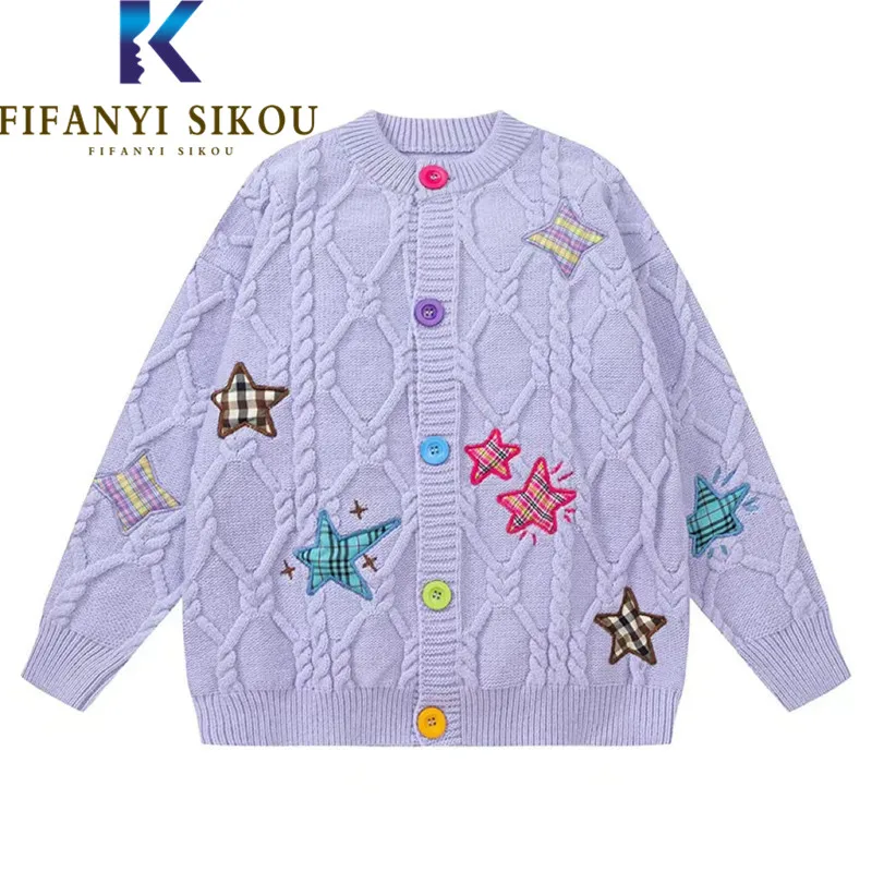 Embroidery Knitted Sweater Jacket Women Autumn Winter Cardigan Loose Single Breasted Knit Coat Fashion Casual Sweaters Female
Embroidery Knitted Sweater Jacket Women Autumn Winter Cardigan Loose Single Breasted Knit Coat Fashion Casual Sweaters Female