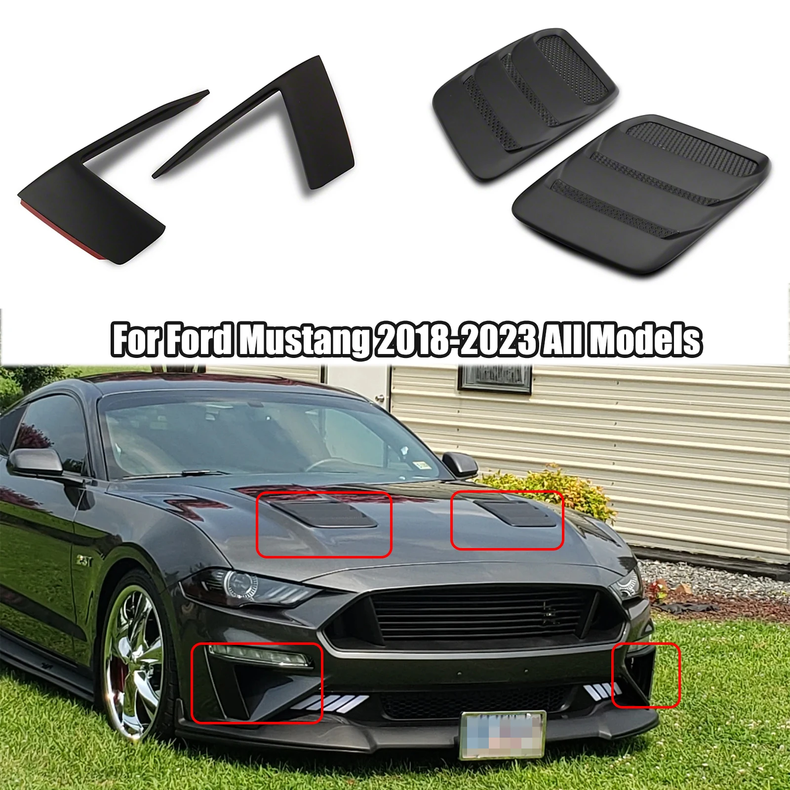 For Ford Mustang 2018-2023 Front Bumper Fog Vent Cover Bonnet Hood Louver Air Vent Panel Matte Black
For Ford Mustang 2018-2023 Front Bumper Fog Vent Cover Bonnet Hood Louver Air Vent Panel Matte Black