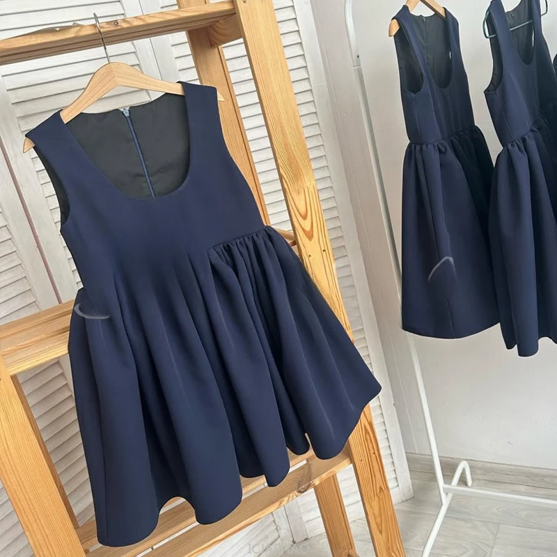 Teen Girl Clothes 2025 Navy Blue Princess Dress Girls Summer European Style Formal Outfit Sleeveless Round Neck Birthday Gown
Teen Girl Clothes 2025 Navy Blue Princess Dress Girls Summer European Style Formal Outfit Sleeveless Round Neck Birthday Gown