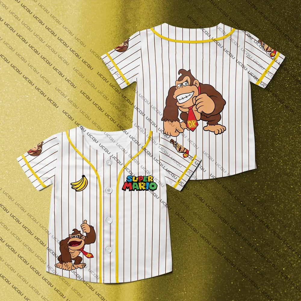 Летняя бейсбольная майка Donkey Kong Super Mario Bros, универсальное студийное платье, анимационная игровая футболка, женская модная футболка для отпуска
Летняя бейсбольная майка Donkey Kong Super Mario Bros, универсальное студийное платье, анимационная игровая футболка, женская модная футболка для отпуска