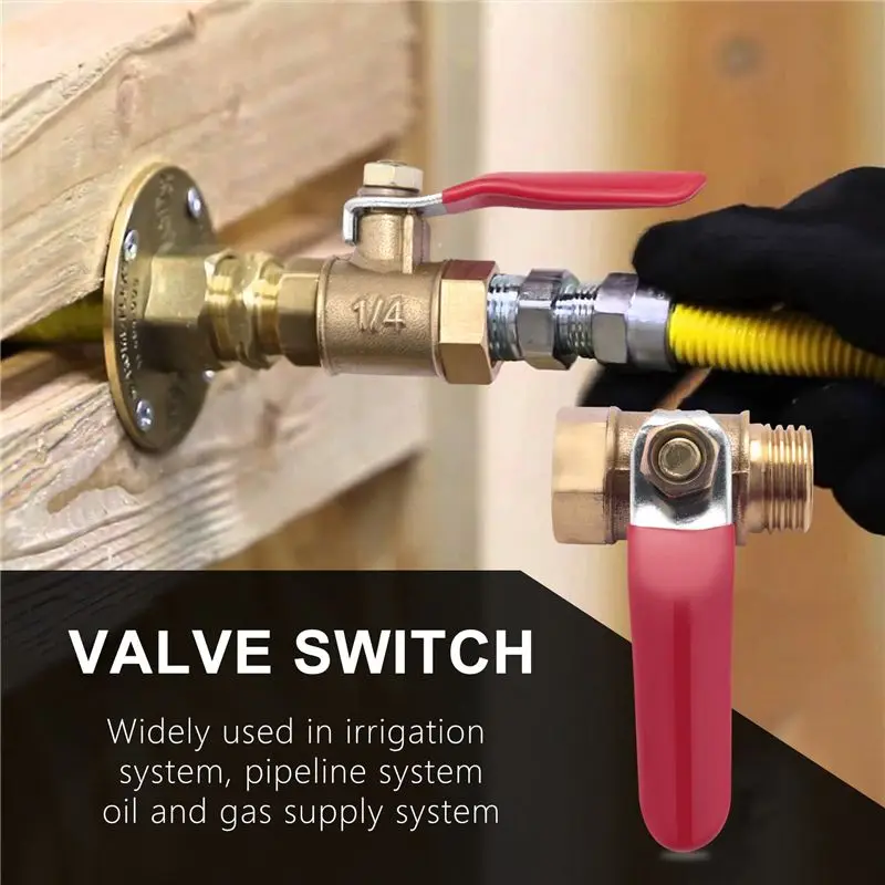 SEWS-8PCS 1/4 Inch Heavy Duty Brass Ball Valve Shut Off Switch Male And Female NPT Thread Pipe Fitting
SEWS-8PCS 1/4 Inch Heavy Duty Brass Ball Valve Shut Off Switch Male And Female NPT Thread Pipe Fitting