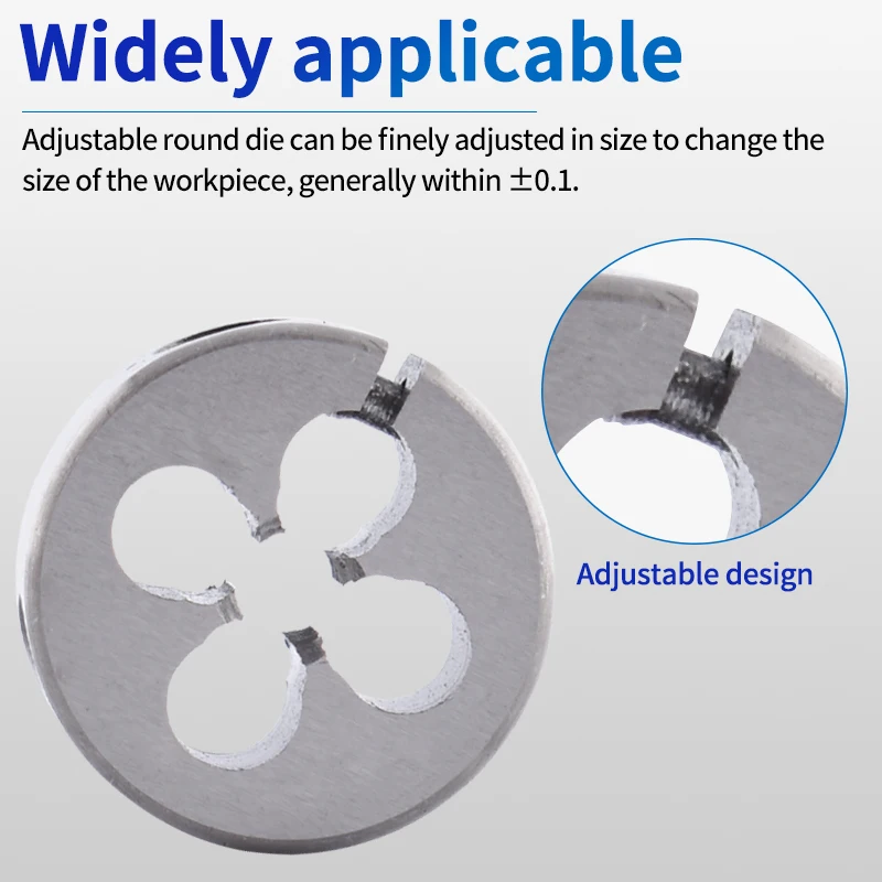 EiMoGe HSS-CO AR-D Круглый матрица M17 M18 M20 M21 M22 M24 Винт с тонкой резьбой для нарезания резьбы по наружной резьбе
EiMoGe HSS-CO AR-D Круглый матрица M17 M18 M20 M21 M22 M24 Винт с тонкой резьбой для нарезания резьбы по наружной резьбе