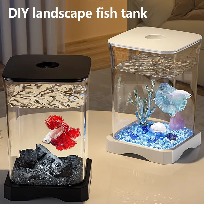2.5L Small Acrylic Fish Tank Mini Household Tabletop Ecological Tank Oom Office Landscape Goldfish Tanks New Creative Aquarium 
2.5L Small Acrylic Fish Tank Mini Household Tabletop Ecological Tank Oom Office Landscape Goldfish Tanks New Creative Aquarium
