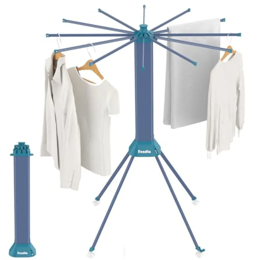 Складная и разборная сушилка для белья с 4-ножечной конструкцией в виде осьминога, обеспечивающая большую вместимость и экономию пространства.
Складная и разборная сушилка для белья с 4-ножечной конструкцией в виде осьминога, обеспечивающая большую вместимость и экономию пространства.