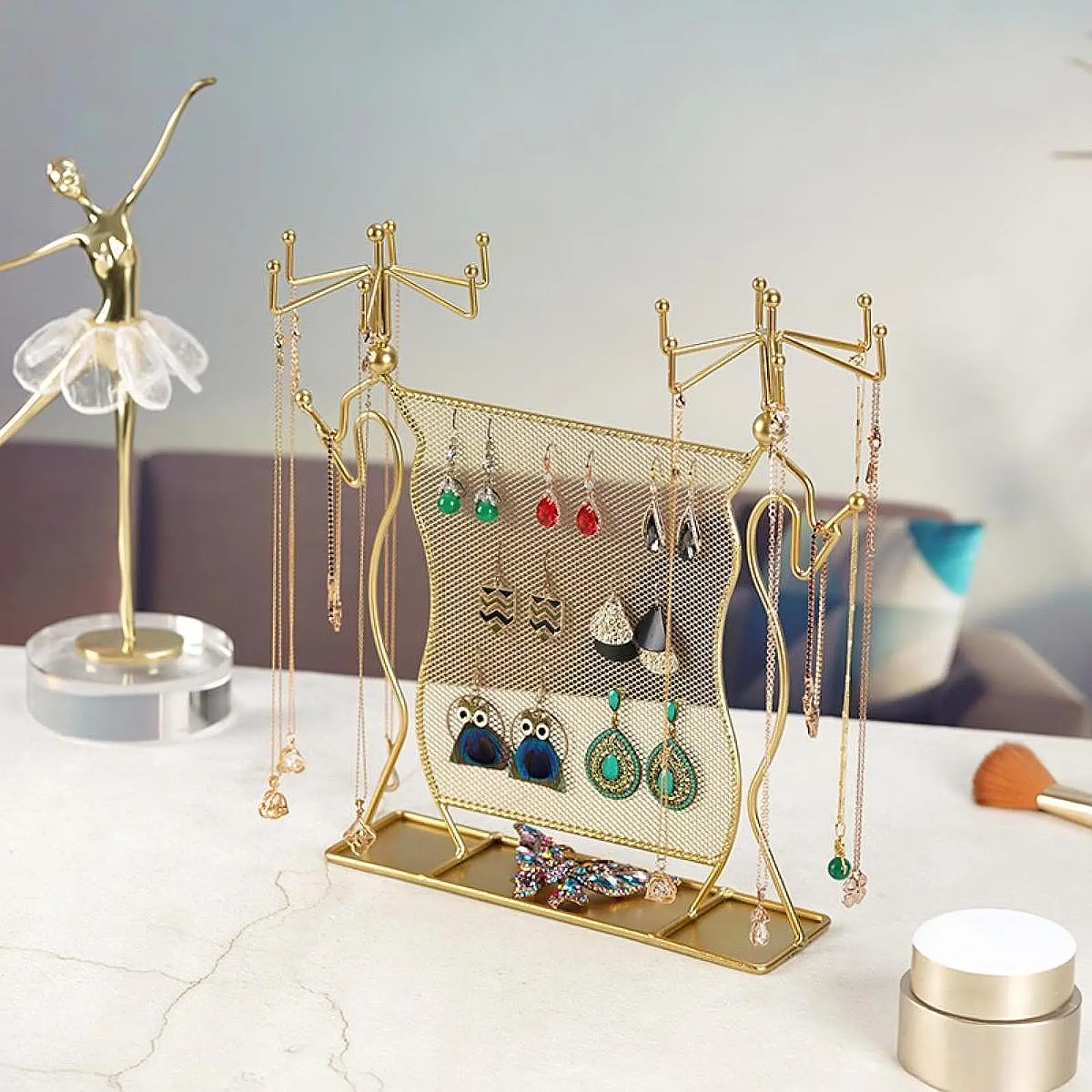 Jewelry Organizer Stand Gold Multifunction Sturdy Jewelry Tray Display Rack Metal for Pendants Bracelets Watch Rings Anklet
Jewelry Organizer Stand Gold Multifunction Sturdy Jewelry Tray Display Rack Metal for Pendants Bracelets Watch Rings Anklet