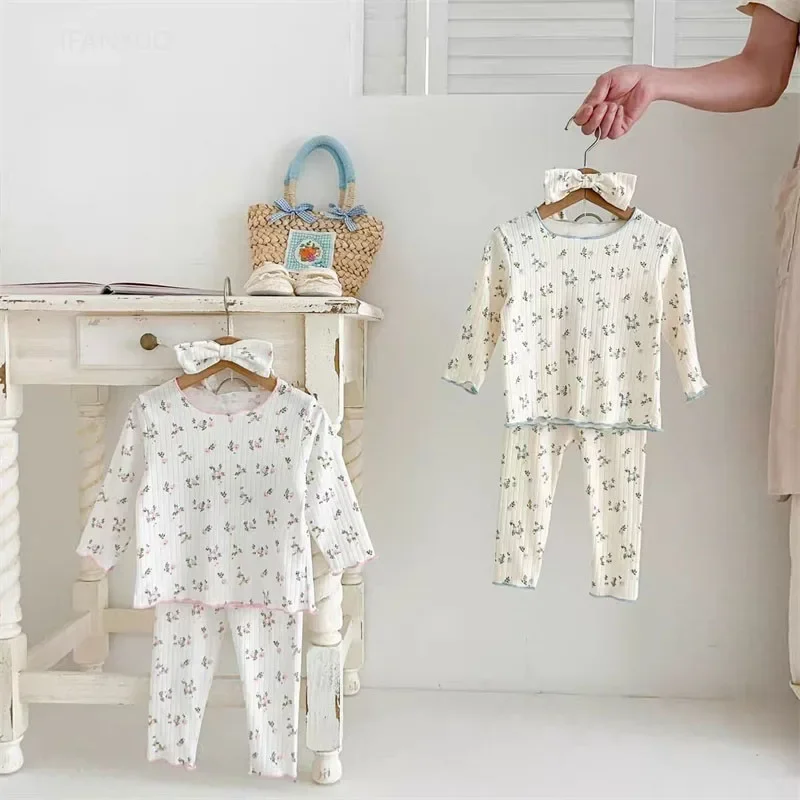 New Arrival Baby Girls Floral Print Cotton Pajama Set Long Sleeve Lace Trim Two Piece Sleepwear Autumn Homewear Infant Toddler
New Arrival Baby Girls Floral Print Cotton Pajama Set Long Sleeve Lace Trim Two Piece Sleepwear Autumn Homewear Infant Toddler