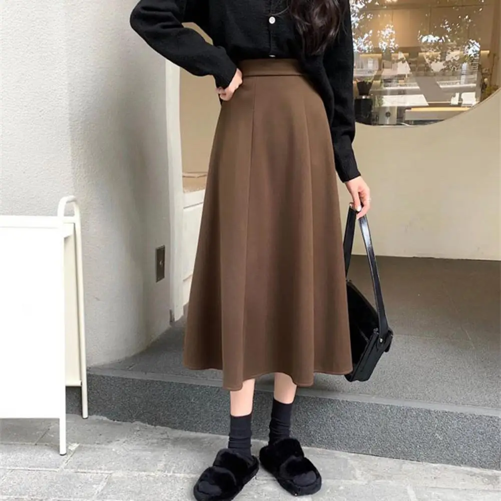 High-waisted Skater Skirt Elegant High Waist A-line Midi Skirt for Office Ladies Solid Color Hem Commuting Style for Women
High-waisted Skater Skirt Elegant High Waist A-line Midi Skirt for Office Ladies Solid Color Hem Commuting Style for Women