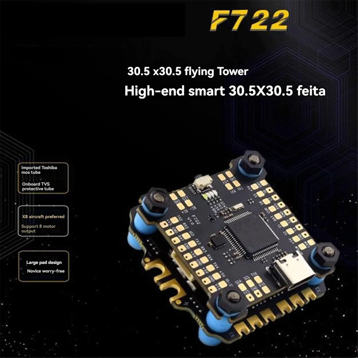 N97R F722 V1 4 In1 Electric Control for FPV Crossover F7 Flying Tower BLHELI-8-Bit 80A Brushless Motor Electric Tuning A
N97R F722 V1 4 In1 Electric Control for FPV Crossover F7 Flying Tower BLHELI-8-Bit 80A Brushless Motor Electric Tuning A